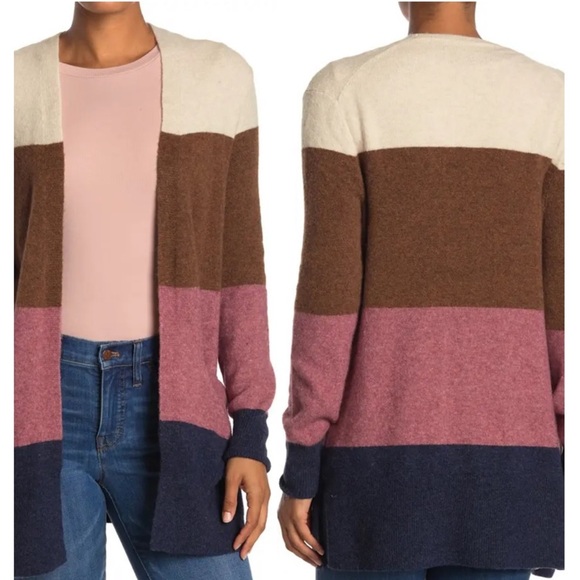 MADEWELL Stripe Print Cozy Short Walker Cardigan - Picture 1 of 5